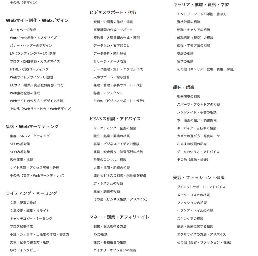 ココナラ出品一覧②